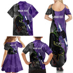 Personalised Storm And Panthers Rugby 2024 Family Matching Summer Maxi Dress and Hawaiian Shirt Go Champions Grand Final Dynamic Style