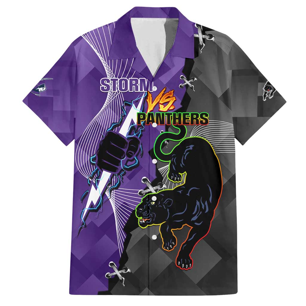 Personalised Storm And Panthers Rugby 2024 Family Matching Tank Maxi Dress and Hawaiian Shirt Go Champions Grand Final Dynamic Style