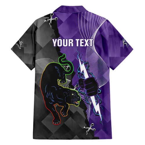 Personalised Storm And Panthers Rugby 2024 Family Matching Tank Maxi Dress and Hawaiian Shirt Go Champions Grand Final Dynamic Style