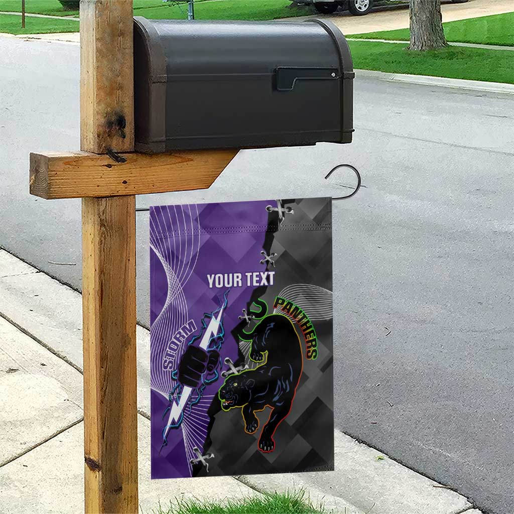 Personalised Storm And Panthers Rugby 2024 Garden Flag Go Champions Grand Final Dynamic Style