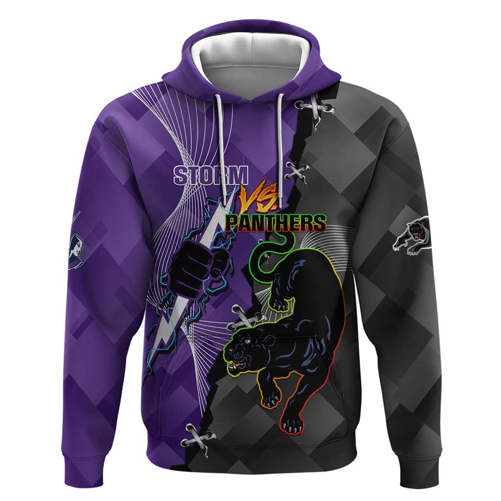 Personalised Storm And Panthers Rugby 2024 Hoodie Go Champions Grand Final Dynamic Style