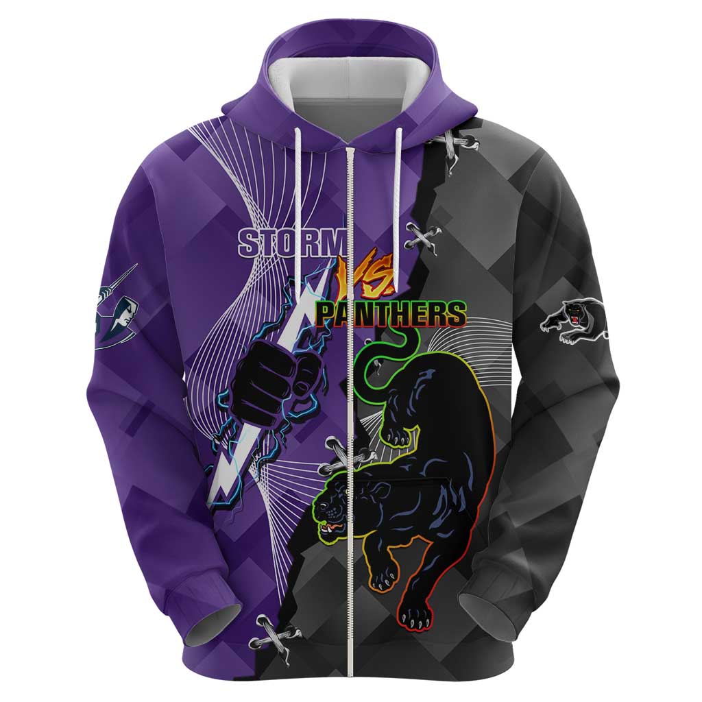 Personalised Storm And Panthers Rugby 2024 Hoodie Go Champions Grand Final Dynamic Style