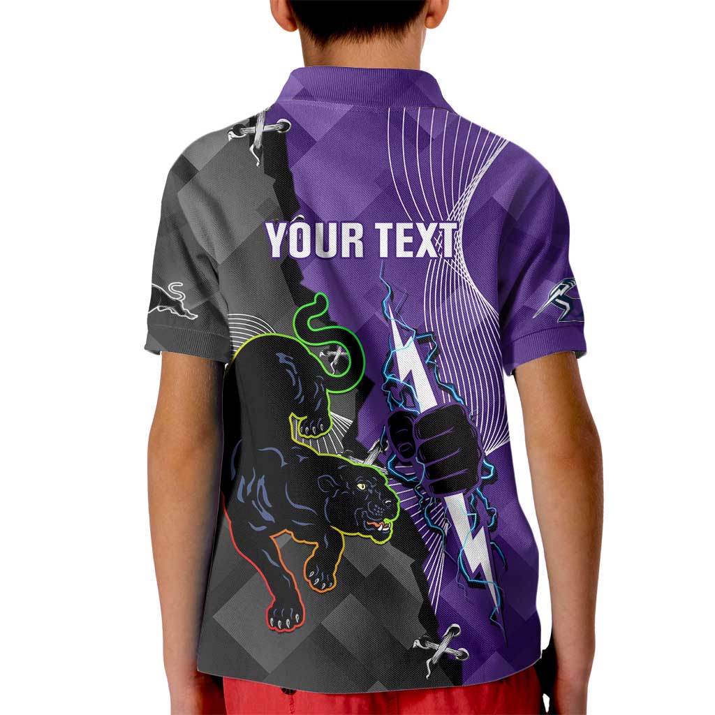 Personalised Storm And Panthers Rugby 2024 Kid Polo Shirt Go Champions Grand Final Dynamic Style