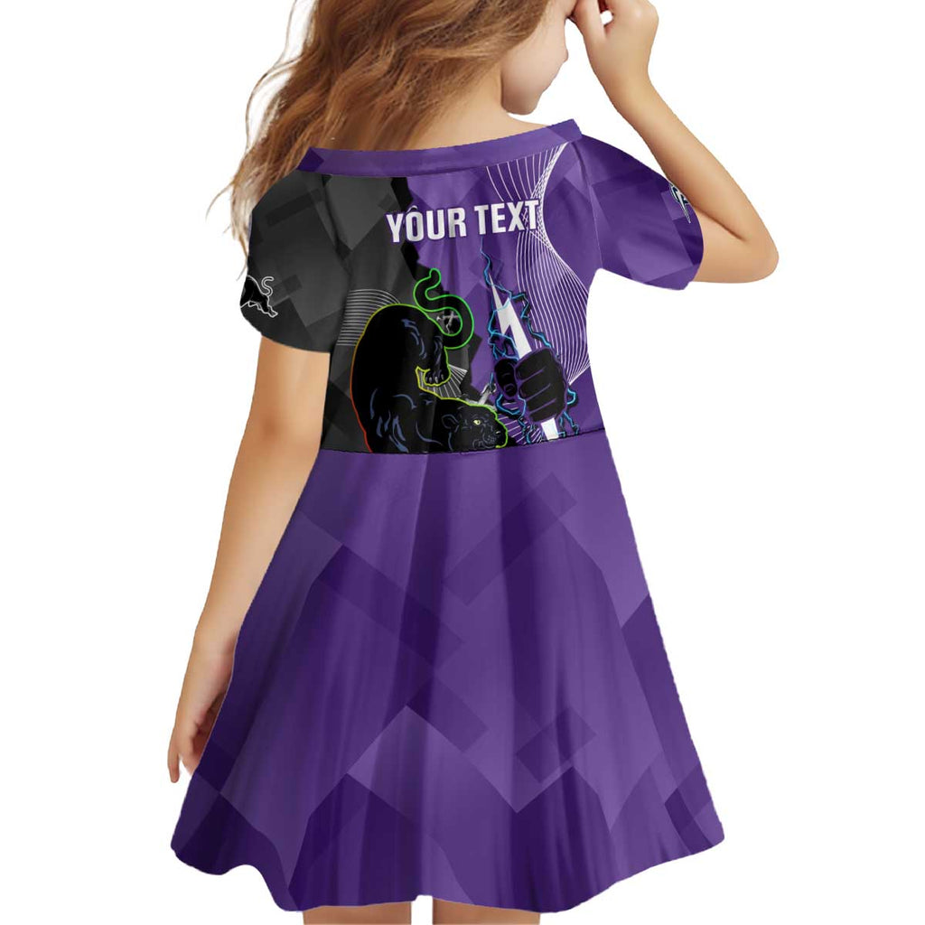 Personalised Storm And Panthers Rugby 2024 Kid Short Sleeve Dress Go Champions Grand Final Dynamic Style