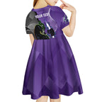 Personalised Storm And Panthers Rugby 2024 Kid Short Sleeve Dress Go Champions Grand Final Dynamic Style