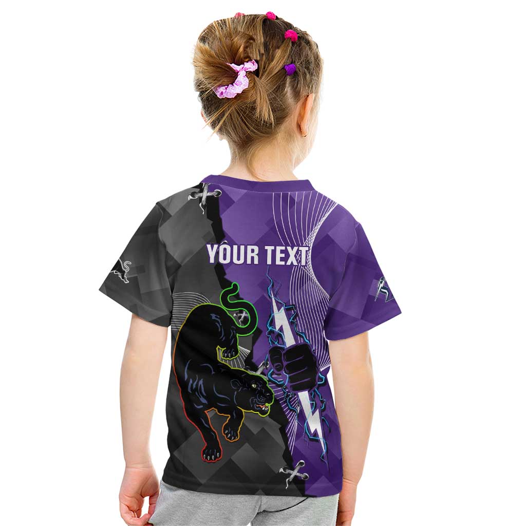 Personalised Storm And Panthers Rugby 2024 Kid T Shirt Go Champions Grand Final Dynamic Style