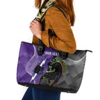 Personalised Storm And Panthers Rugby 2024 Leather Tote Bag Go Champions Grand Final Dynamic Style