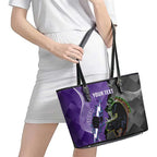 Personalised Storm And Panthers Rugby 2024 Leather Tote Bag Go Champions Grand Final Dynamic Style