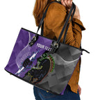 Personalised Storm And Panthers Rugby 2024 Leather Tote Bag Go Champions Grand Final Dynamic Style