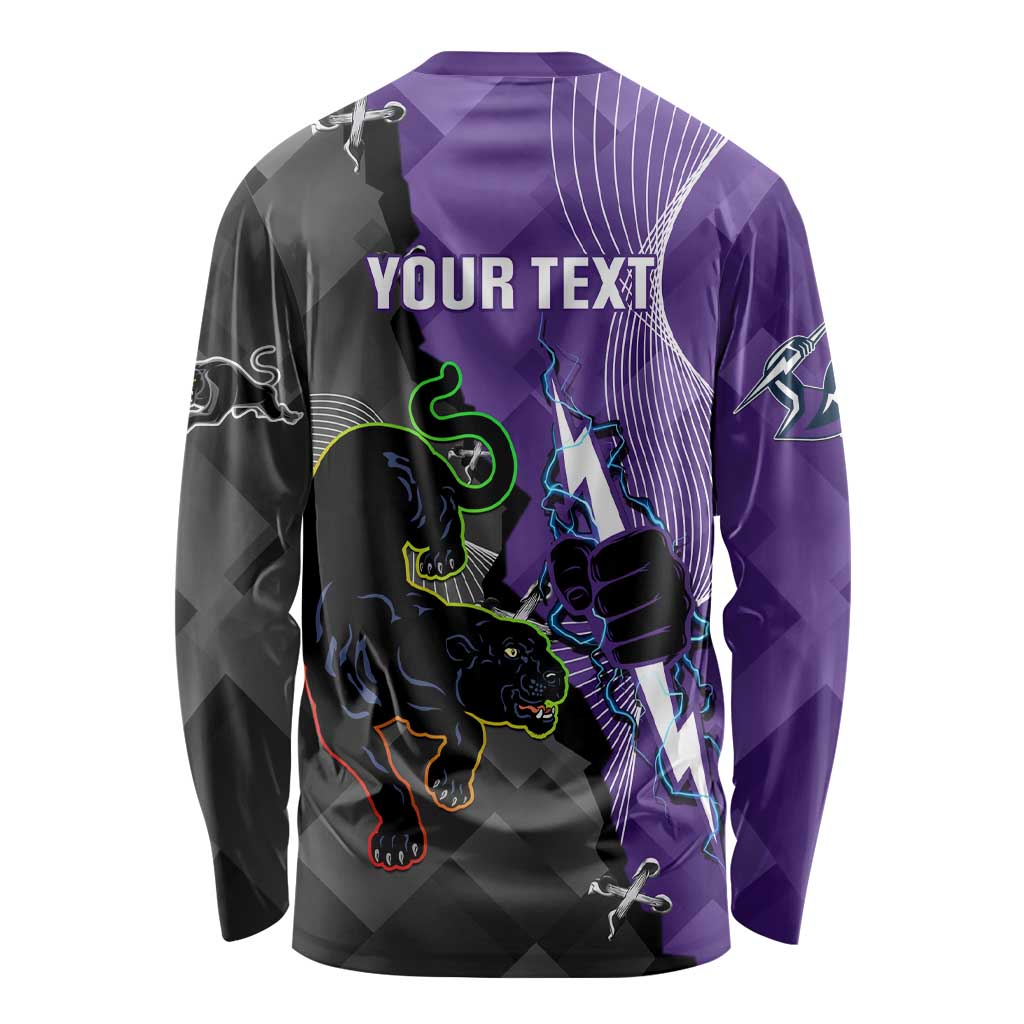 Personalised Storm And Panthers Rugby 2024 Long Sleeve Shirt Go Champions Grand Final Dynamic Style
