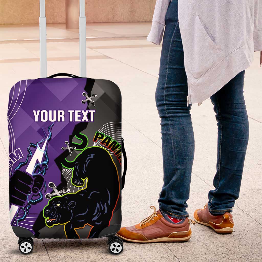 Personalised Storm And Panthers Rugby 2024 Luggage Cover Go Champions Grand Final Dynamic Style