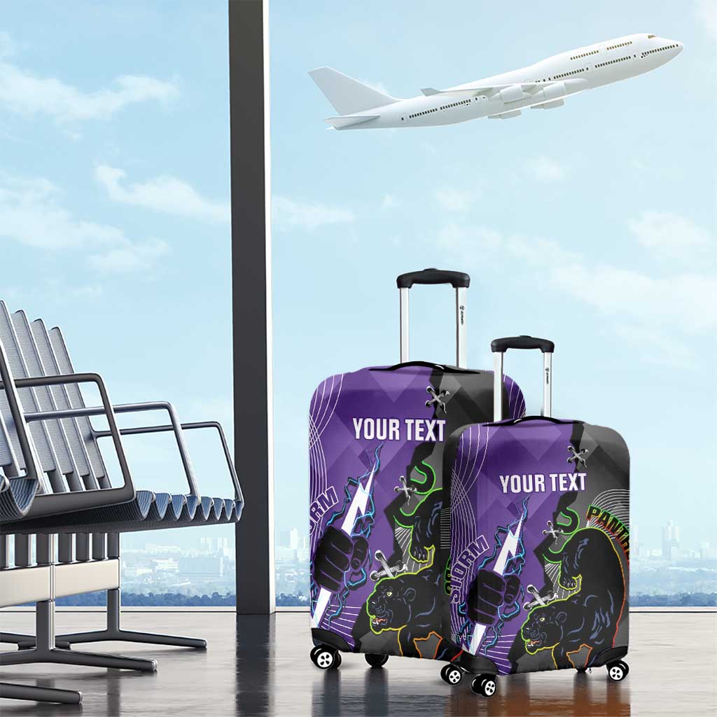 Personalised Storm And Panthers Rugby 2024 Luggage Cover Go Champions Grand Final Dynamic Style