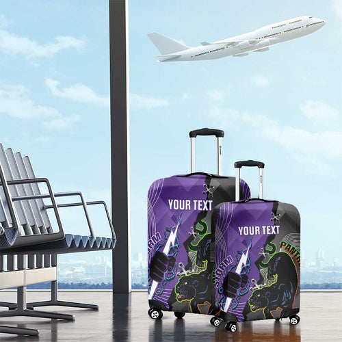 Personalised Storm And Panthers Rugby 2024 Luggage Cover Go Champions Grand Final Dynamic Style