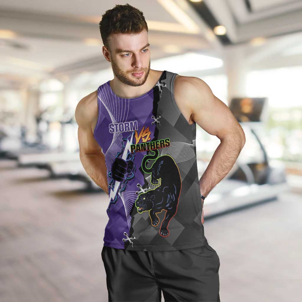 Personalised Storm And Panthers Rugby 2024 Men Tank Top Go Champions Grand Final Dynamic Style