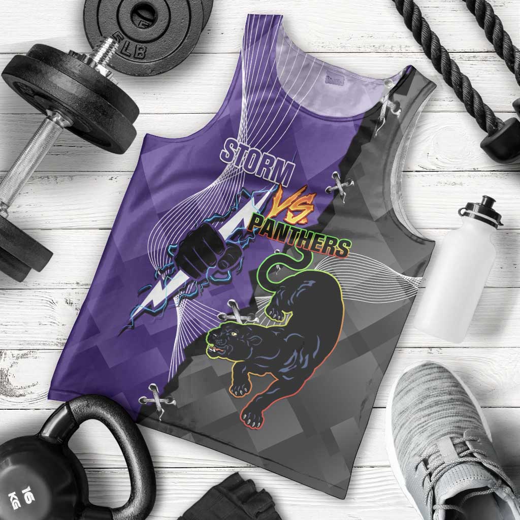Personalised Storm And Panthers Rugby 2024 Men Tank Top Go Champions Grand Final Dynamic Style