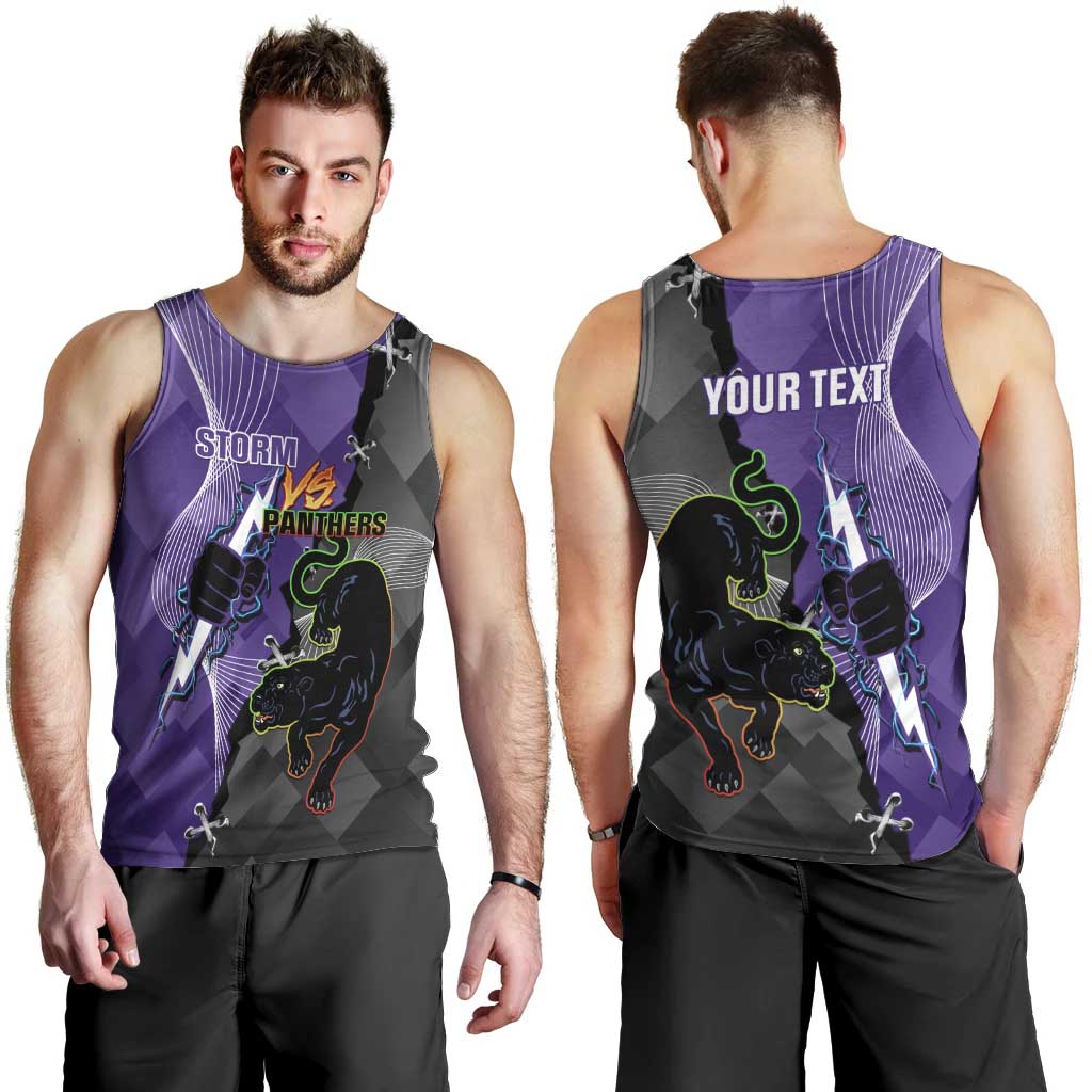 Personalised Storm And Panthers Rugby 2024 Men Tank Top Go Champions Grand Final Dynamic Style