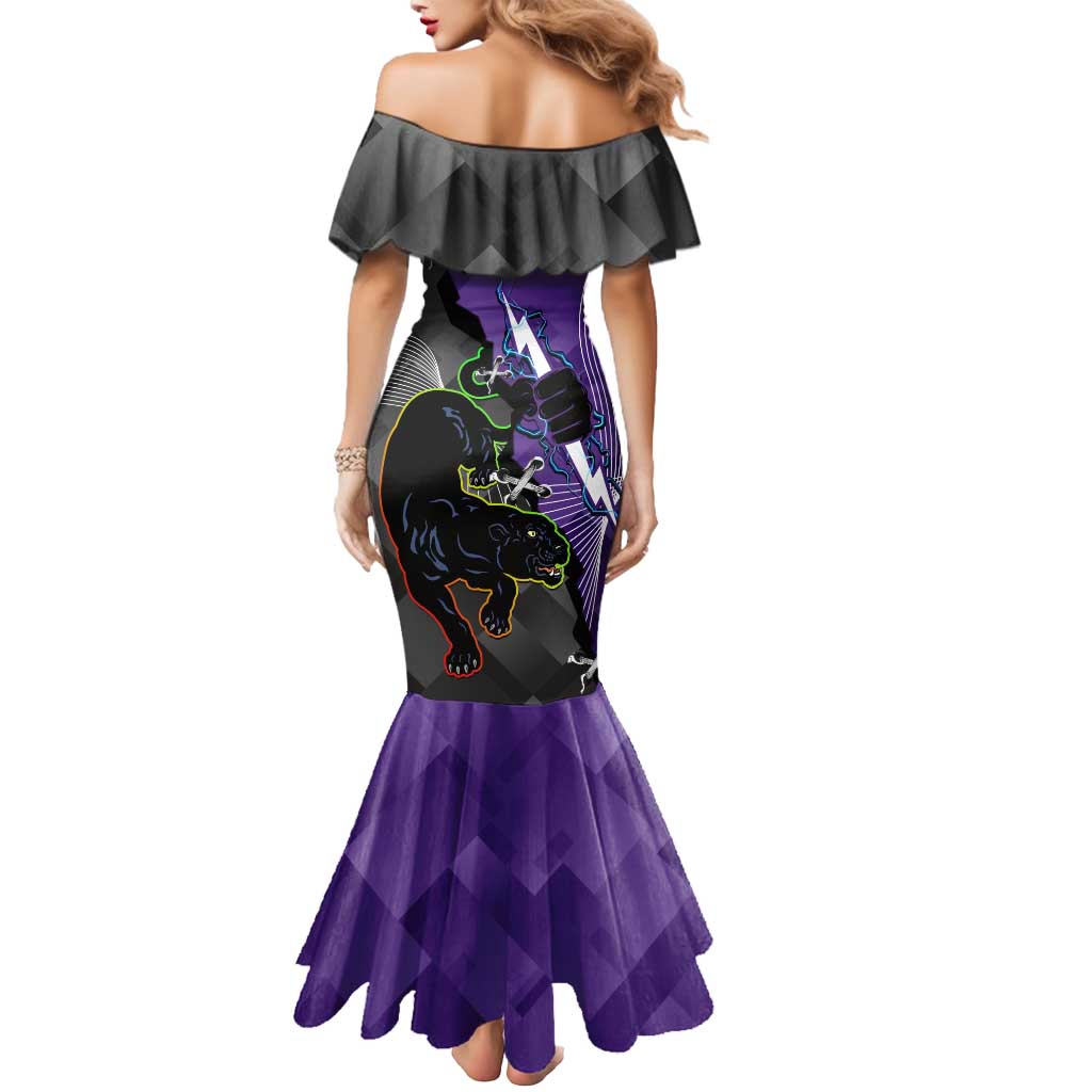 Personalised Storm And Panthers Rugby 2024 Mermaid Dress Go Champions Grand Final Dynamic Style