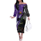 Personalised Storm And Panthers Rugby 2024 Off The Shoulder Long Sleeve Dress Go Champions Grand Final Dynamic Style