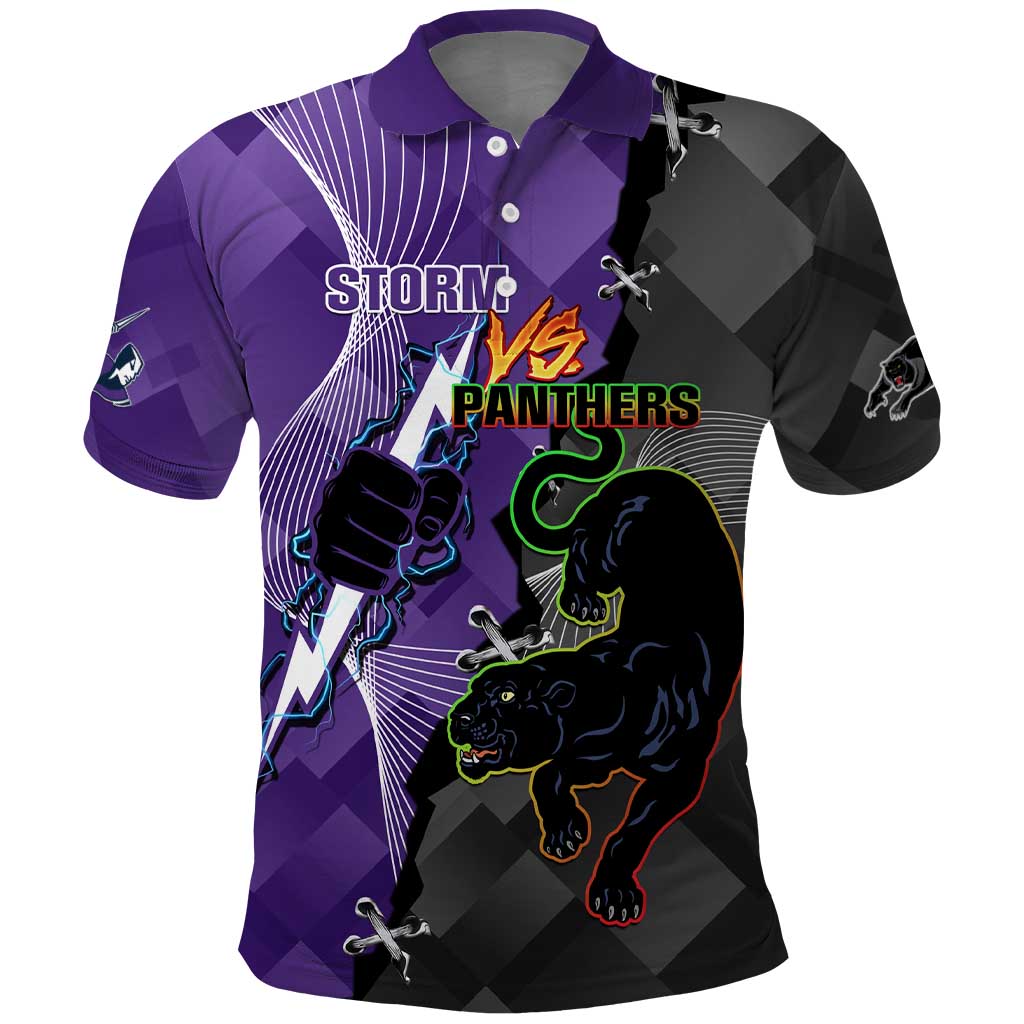 Personalised Storm And Panthers Rugby 2024 Polo Shirt Go Champions Grand Final Dynamic Style