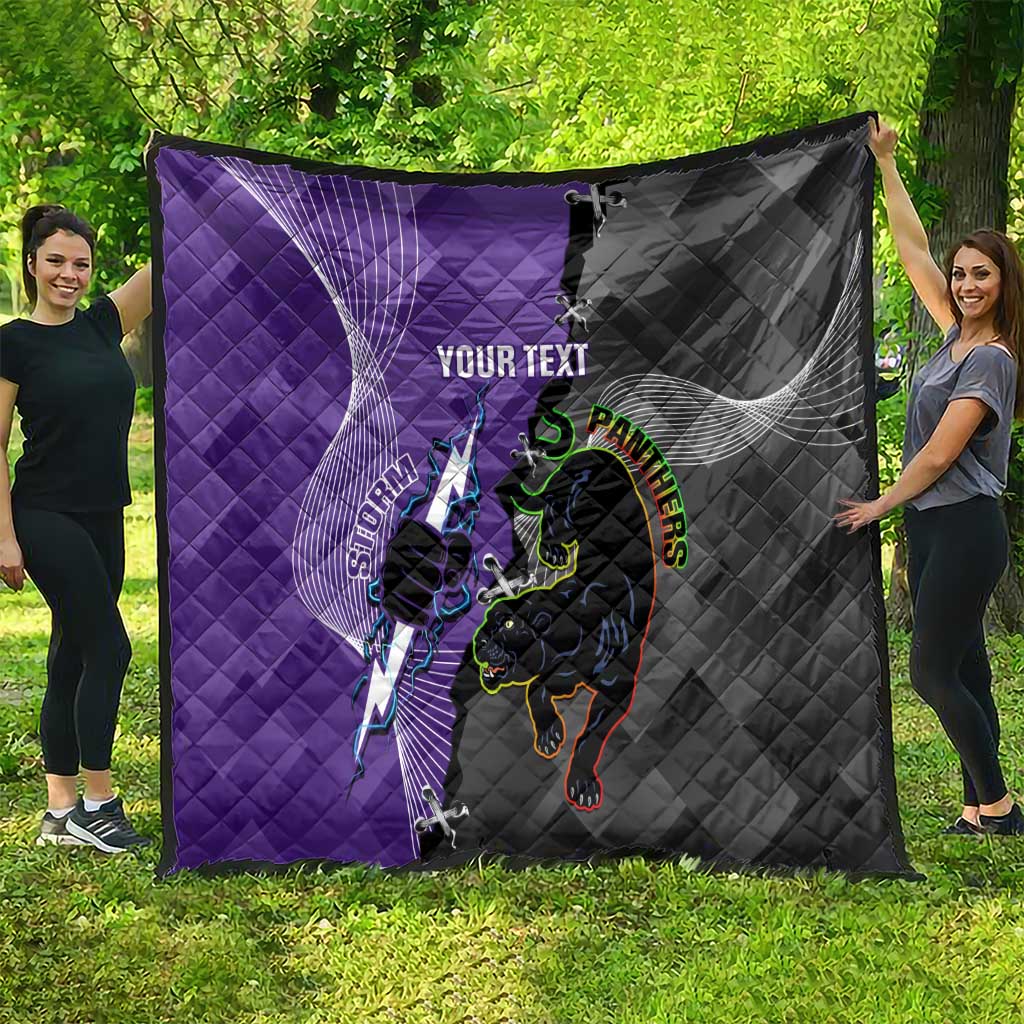 Personalised Storm And Panthers Rugby 2024 Quilt Go Champions Grand Final Dynamic Style