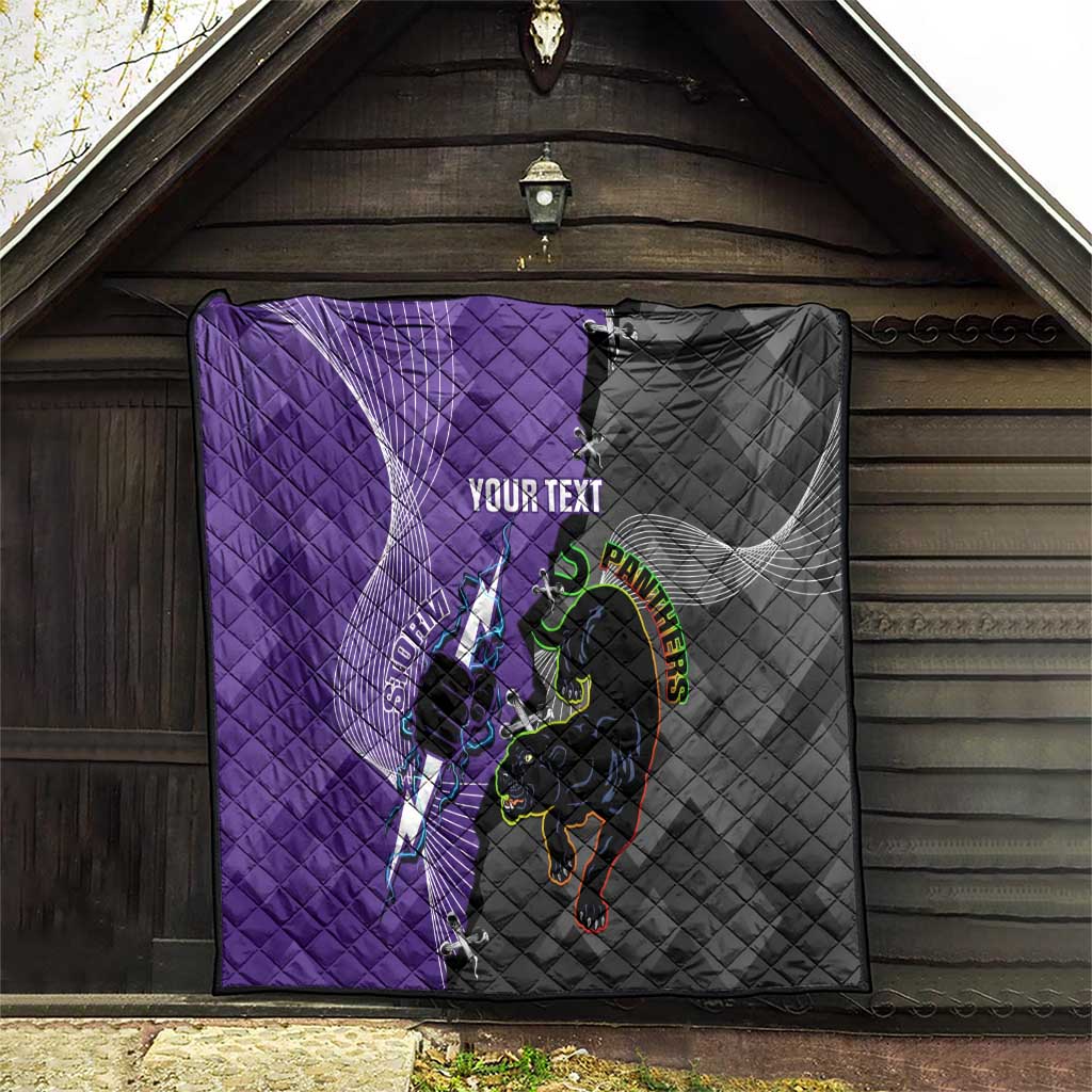 Personalised Storm And Panthers Rugby 2024 Quilt Go Champions Grand Final Dynamic Style