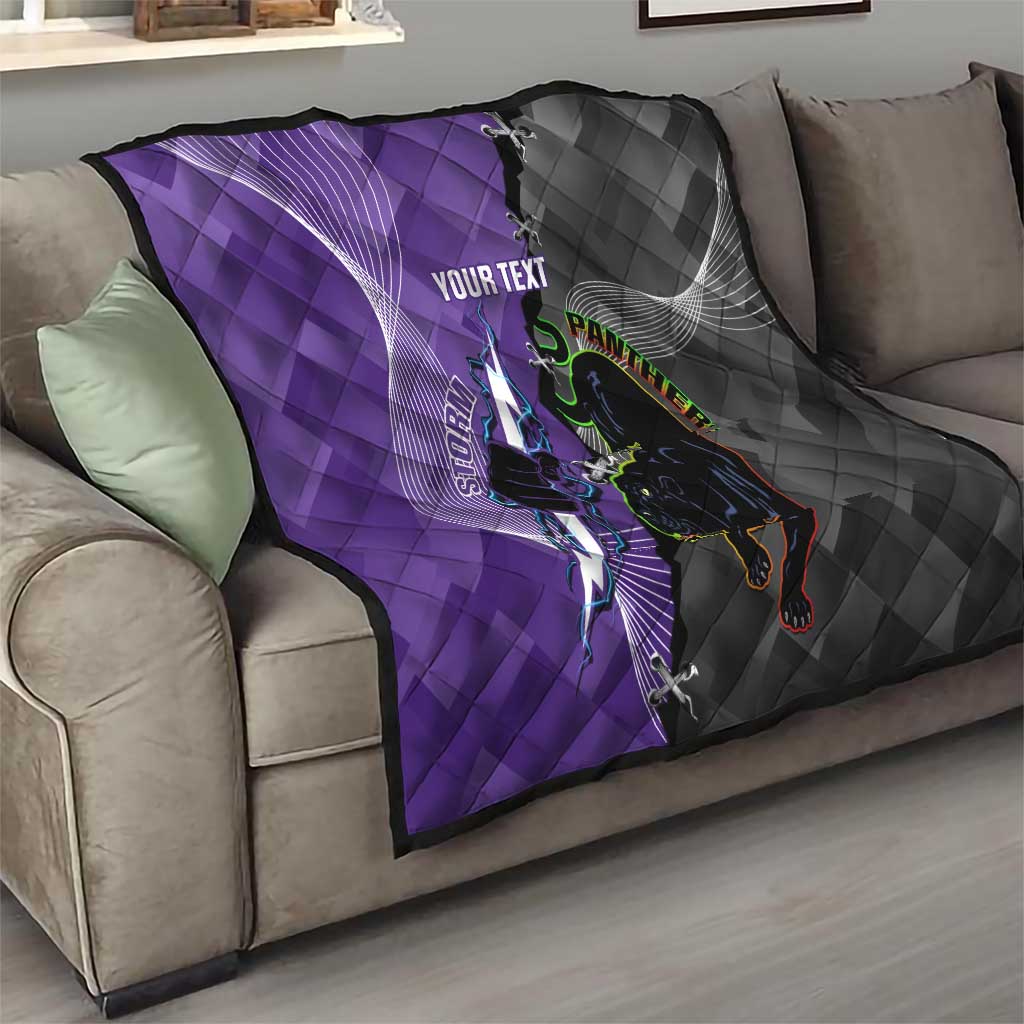 Personalised Storm And Panthers Rugby 2024 Quilt Go Champions Grand Final Dynamic Style
