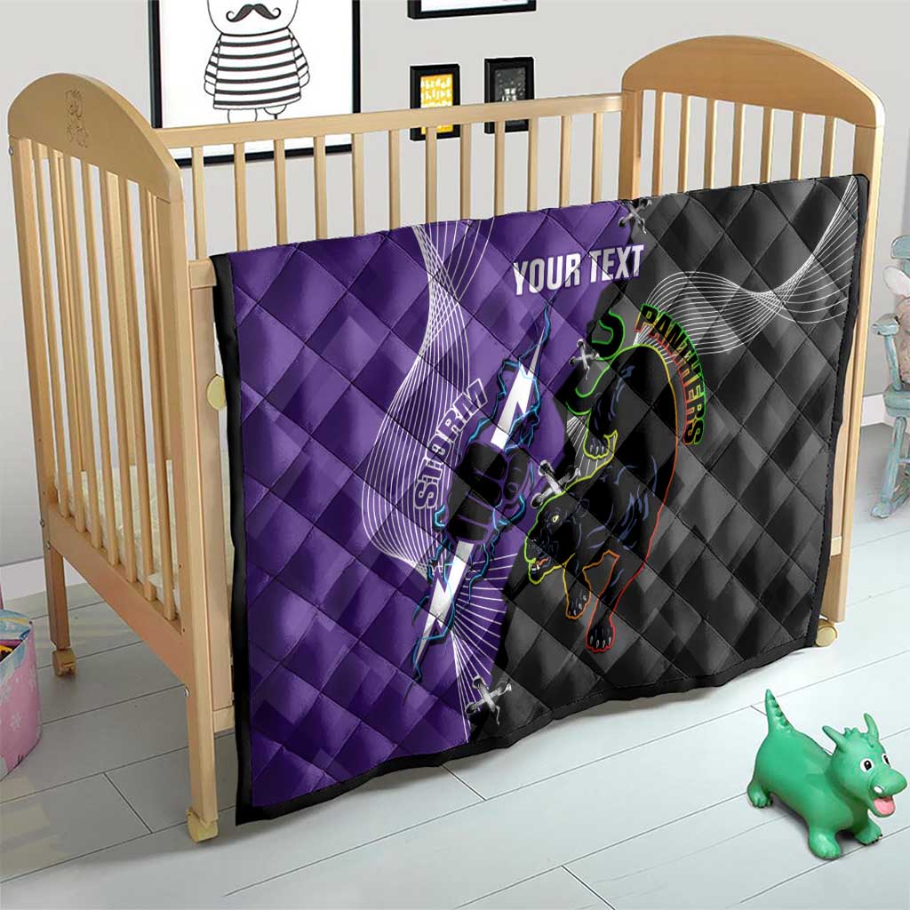 Personalised Storm And Panthers Rugby 2024 Quilt Go Champions Grand Final Dynamic Style