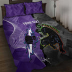 Personalised Storm And Panthers Rugby 2024 Quilt Bed Set Go Champions Grand Final Dynamic Style