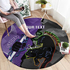 Personalised Storm And Panthers Rugby 2024 Round Carpet Go Champions Grand Final Dynamic Style
