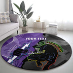 Personalised Storm And Panthers Rugby 2024 Round Carpet Go Champions Grand Final Dynamic Style
