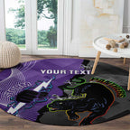 Personalised Storm And Panthers Rugby 2024 Round Carpet Go Champions Grand Final Dynamic Style