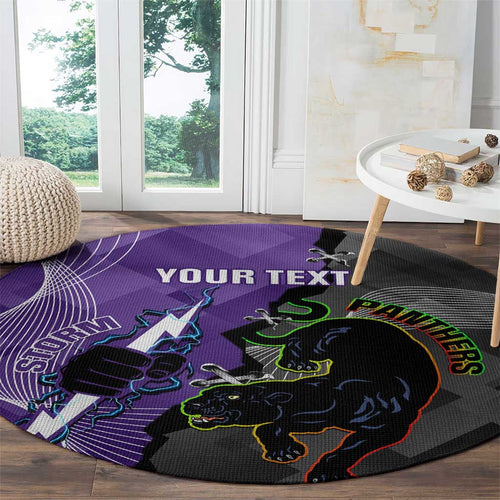 Personalised Storm And Panthers Rugby 2024 Round Carpet Go Champions Grand Final Dynamic Style