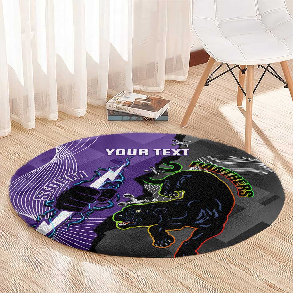 Personalised Storm And Panthers Rugby 2024 Round Carpet Go Champions Grand Final Dynamic Style