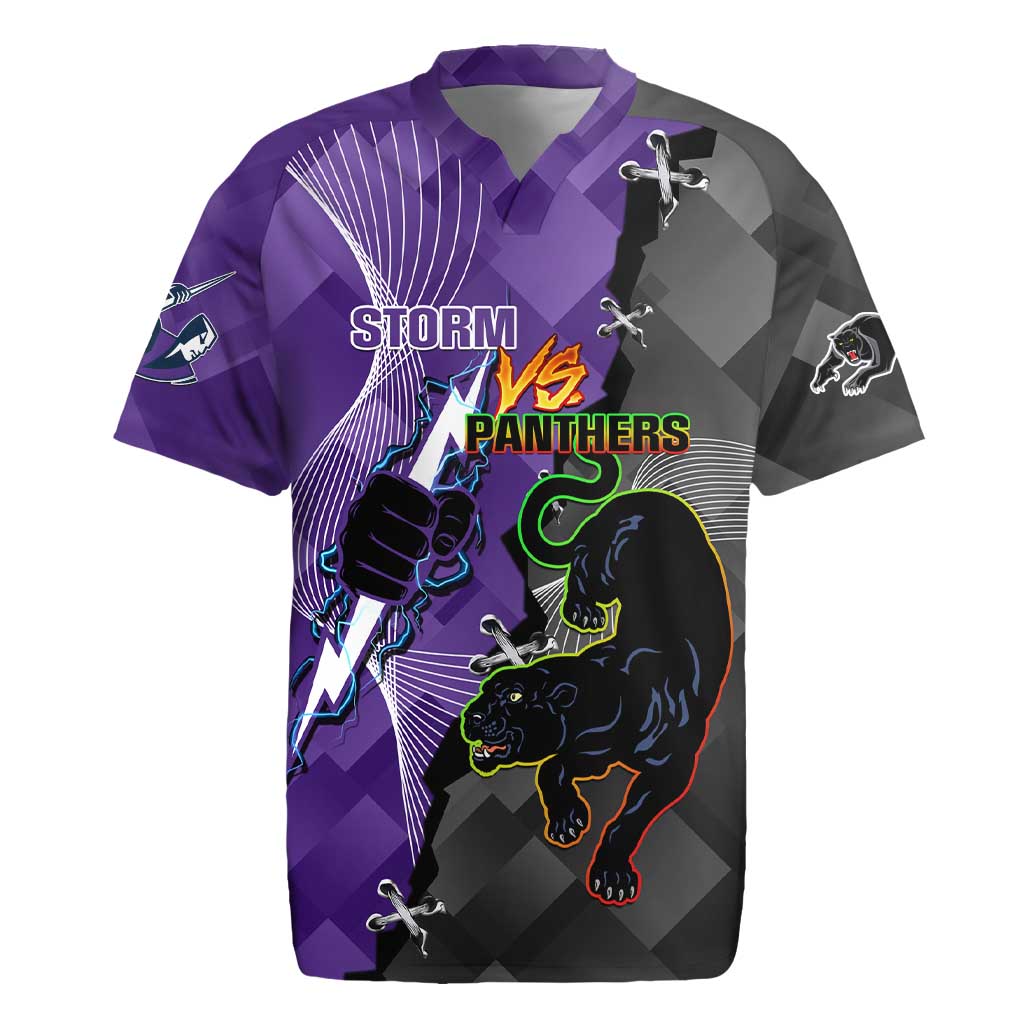 Personalised Storm And Panthers Rugby 2024 Rugby Jersey Go Champions Grand Final Dynamic Style