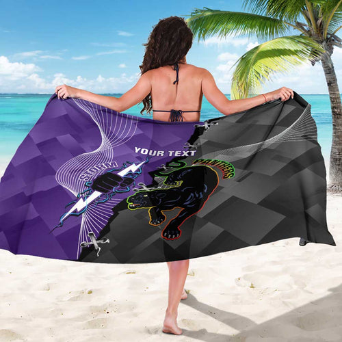 Personalised Storm And Panthers Rugby 2024 Sarong Go Champions Grand Final Dynamic Style