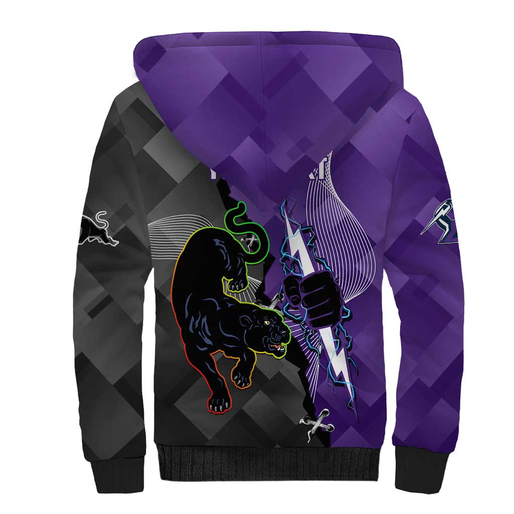 Personalised Storm And Panthers Rugby 2024 Sherpa Hoodie Go Champions Grand Final Dynamic Style