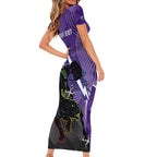 Personalised Storm And Panthers Rugby 2024 Short Sleeve Bodycon Dress Go Champions Grand Final Dynamic Style