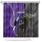 Personalised Storm And Panthers Rugby 2024 Shower Curtain Go Champions Grand Final Dynamic Style