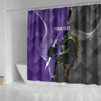 Personalised Storm And Panthers Rugby 2024 Shower Curtain Go Champions Grand Final Dynamic Style