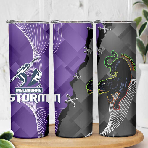 Storm And Panthers Rugby 2024 Skinny Tumbler Go Champions Grand Final Dynamic Style