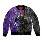 Personalised Storm And Panthers Rugby 2024 Sleeve Zip Bomber Jacket Go Champions Grand Final Dynamic Style