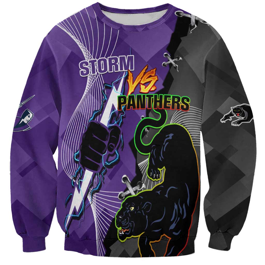 Personalised Storm And Panthers Rugby 2024 Sweatshirt Go Champions Grand Final Dynamic Style
