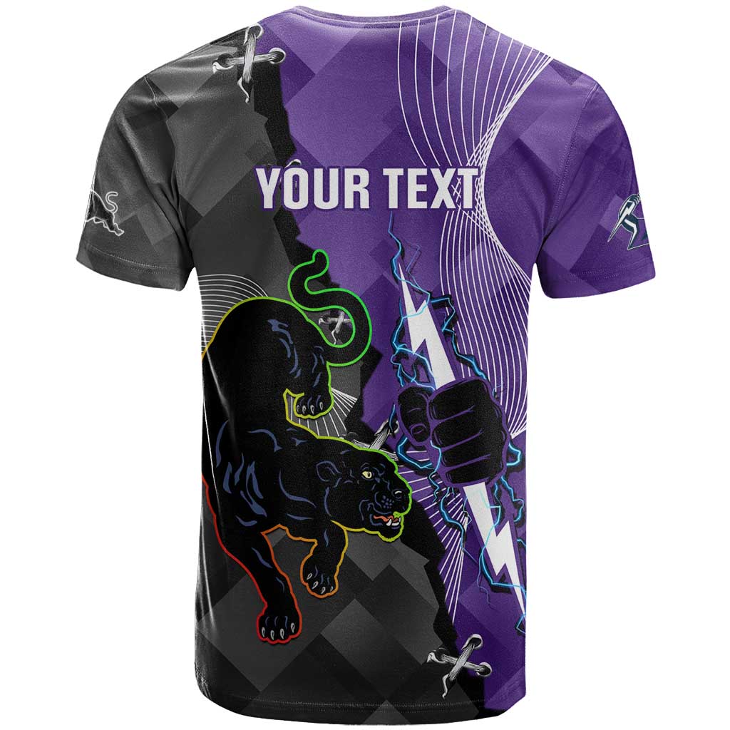 Personalised Storm And Panthers Rugby 2024 T Shirt Go Champions Grand Final Dynamic Style