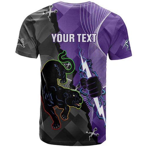 Personalised Storm And Panthers Rugby 2024 T Shirt Go Champions Grand Final Dynamic Style