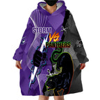 Personalised Storm And Panthers Rugby 2024 Wearable Blanket Hoodie Go Champions Grand Final Dynamic Style