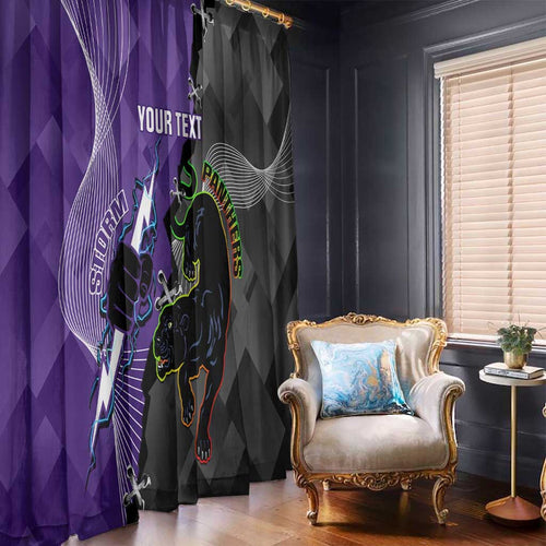 Personalised Storm And Panthers Rugby 2024 Window Curtain Go Champions Grand Final Dynamic Style