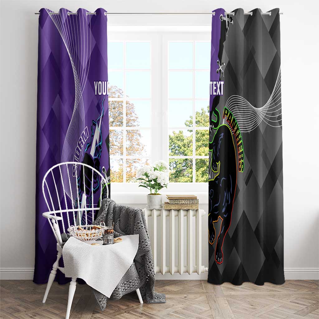 Personalised Storm And Panthers Rugby 2024 Window Curtain Go Champions Grand Final Dynamic Style