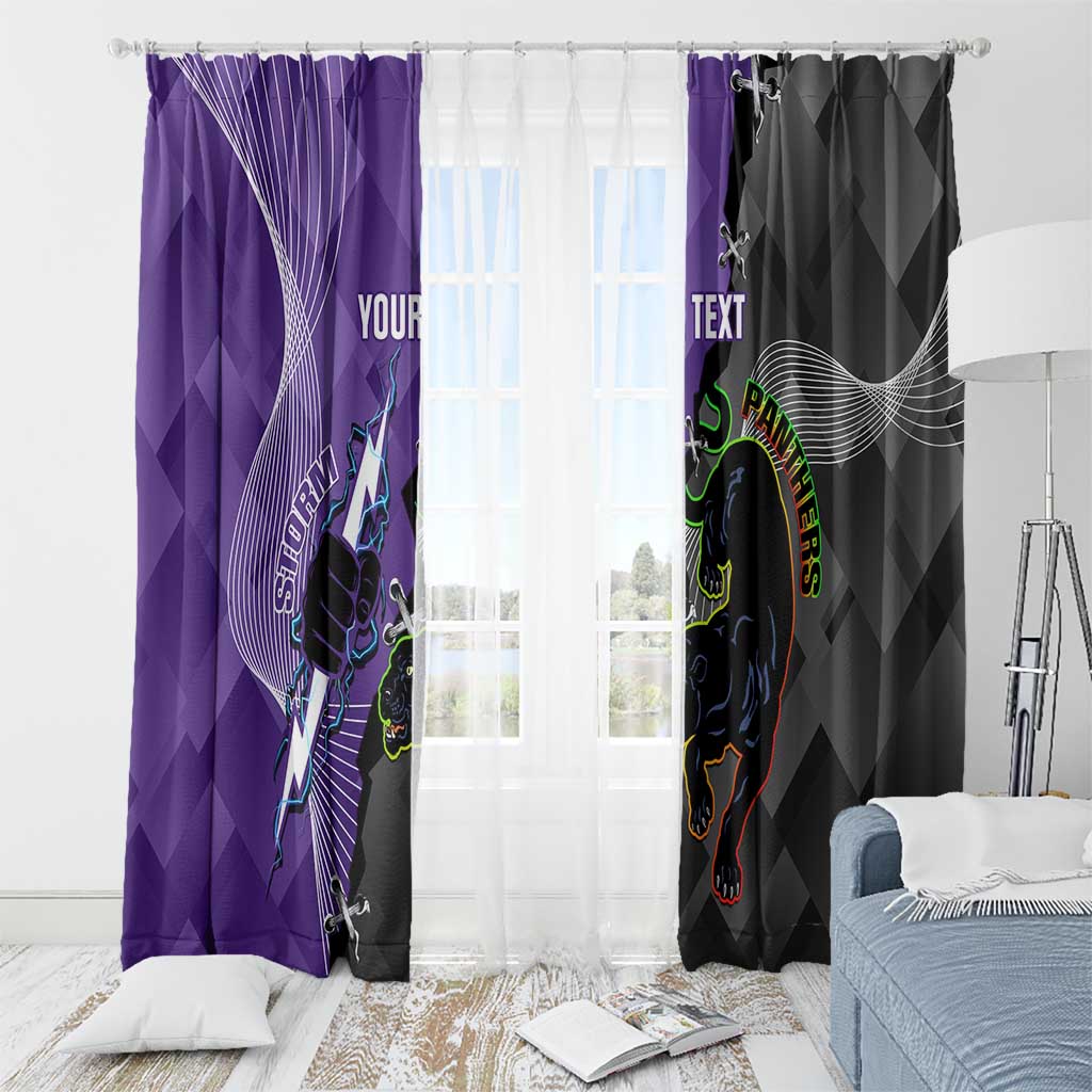 Personalised Storm And Panthers Rugby 2024 Window Curtain Go Champions Grand Final Dynamic Style