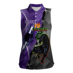Personalised Storm And Panthers Rugby 2024 Women Sleeveless Polo Shirt Go Champions Grand Final Dynamic Style