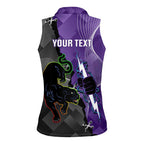 Personalised Storm And Panthers Rugby 2024 Women Sleeveless Polo Shirt Go Champions Grand Final Dynamic Style